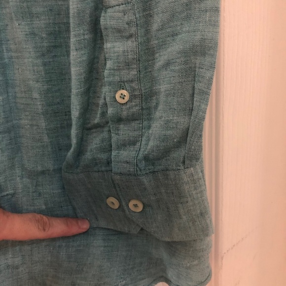 Hart Schaffner Marx Men’s Green Linen Shirt - Picture 4 of 8